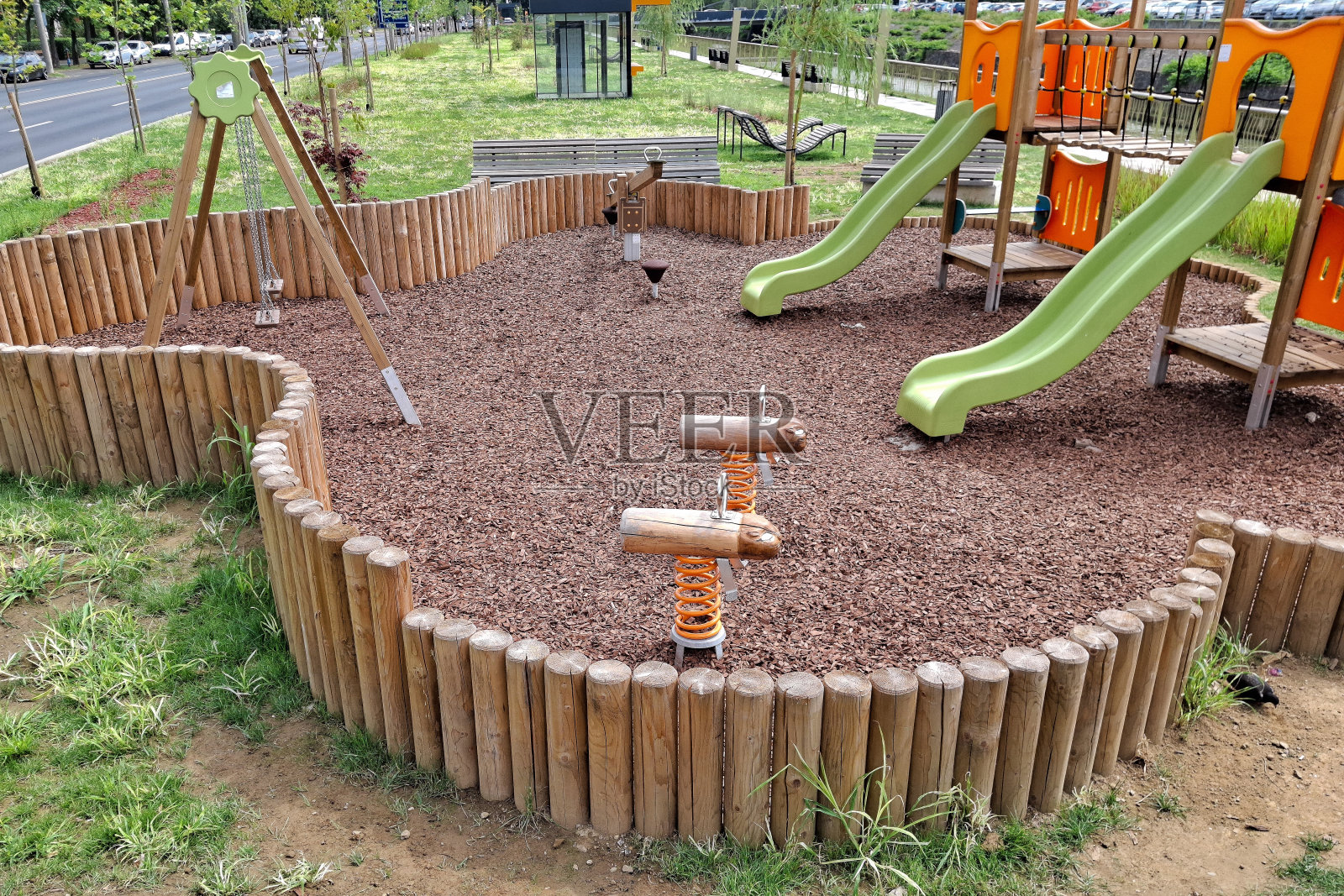 罗马尼亚巴亚马雷市的儿童游乐场照片摄影图片