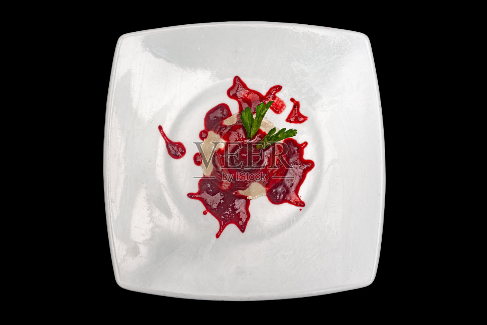 黑底意式奶冻照片摄影图片