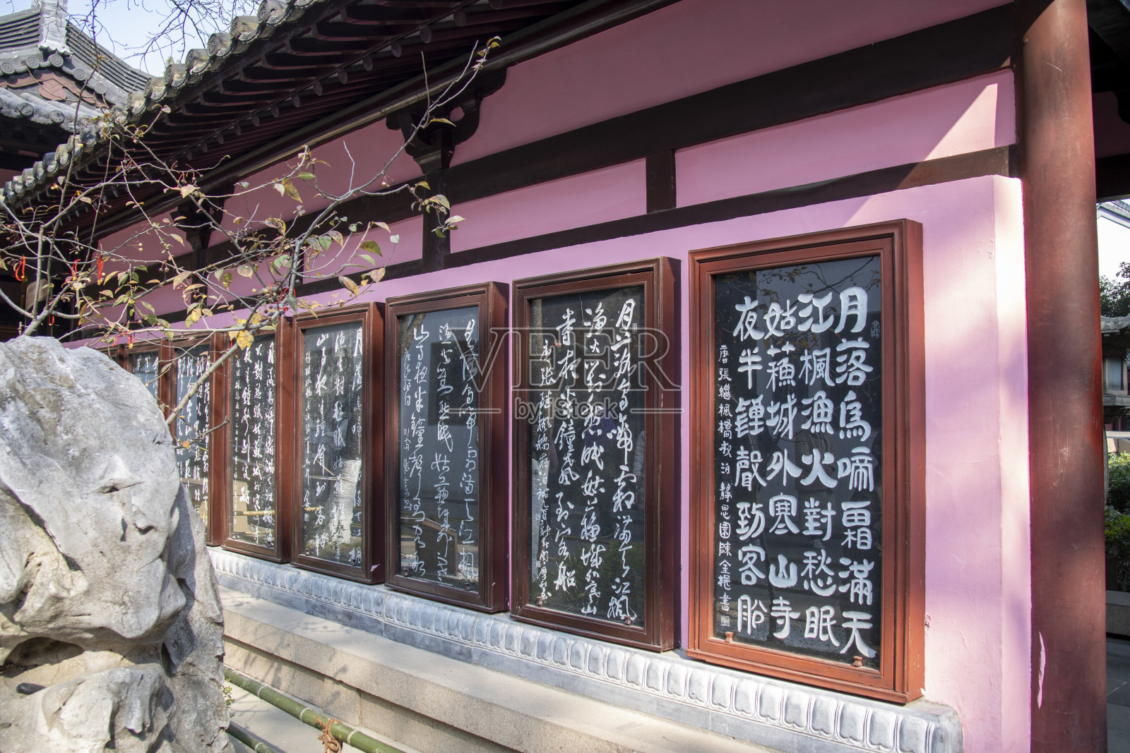 张济在苏州寒山寺内写的诗照片摄影图片