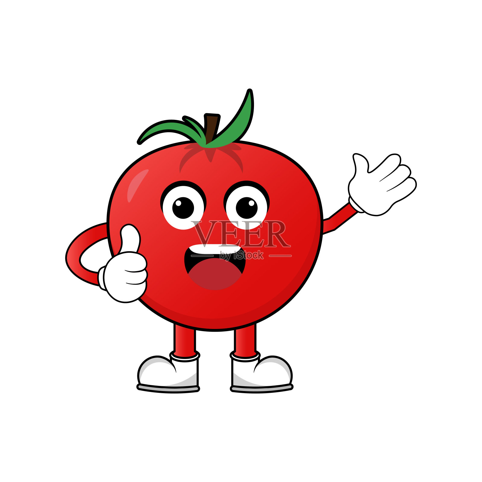 番茄吉祥物插图矢量。插图吉祥物孤立在白色背景插画图片素材