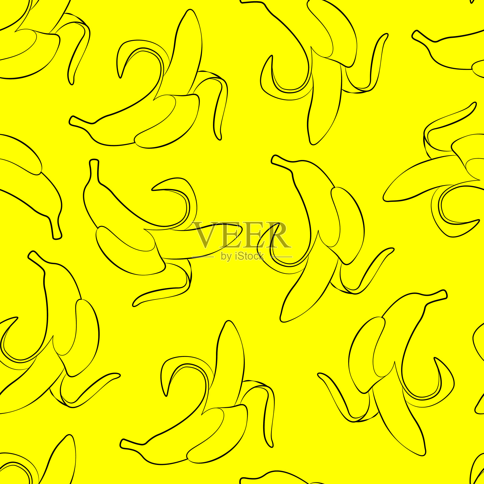 香蕉无缝背景插画图片素材