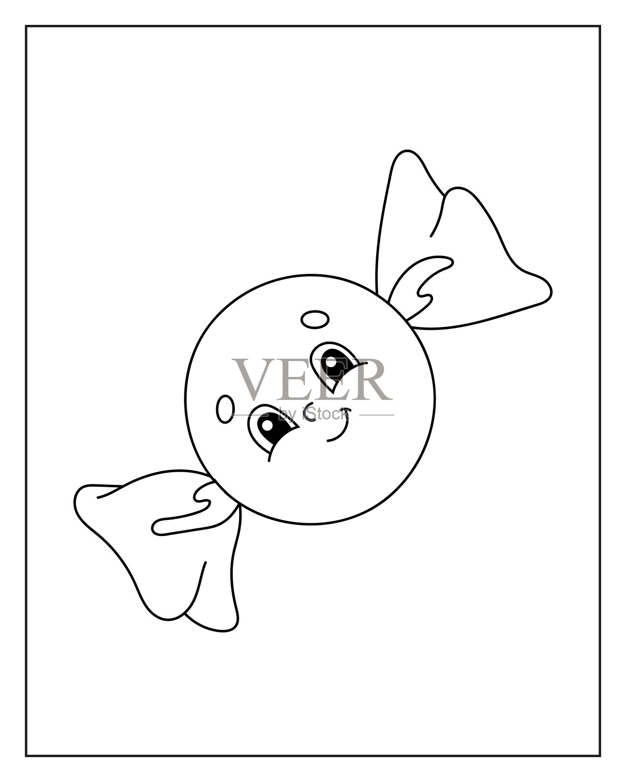 儿童涂色书页。卡通人物。生日的主题。孤立在白色背景上。矢量插图。插画图片素材