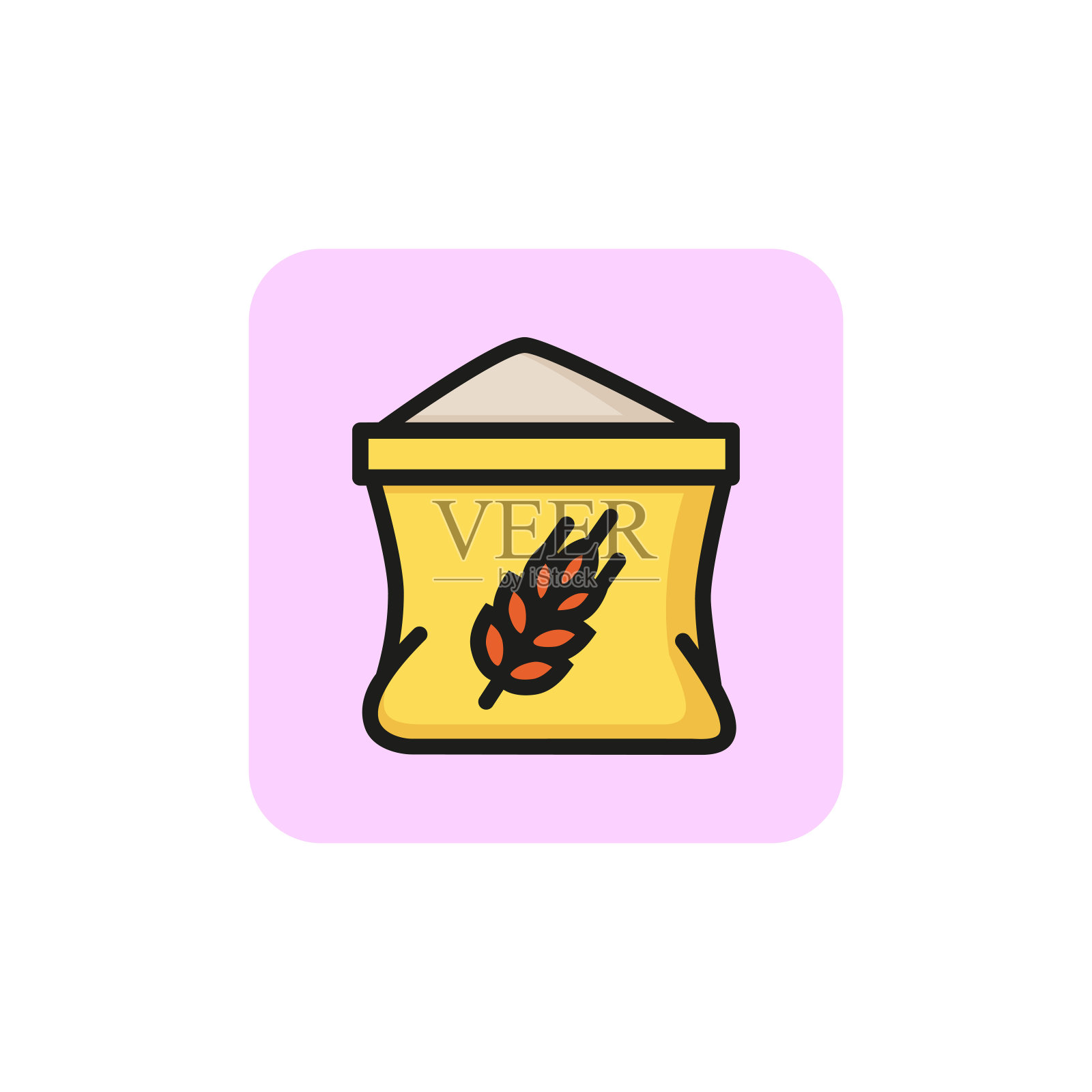 面粉包装线图标插画图片素材