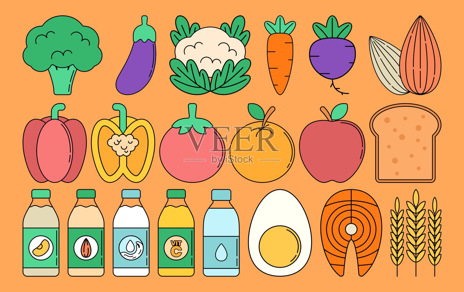 健康食物说明插画图片素材