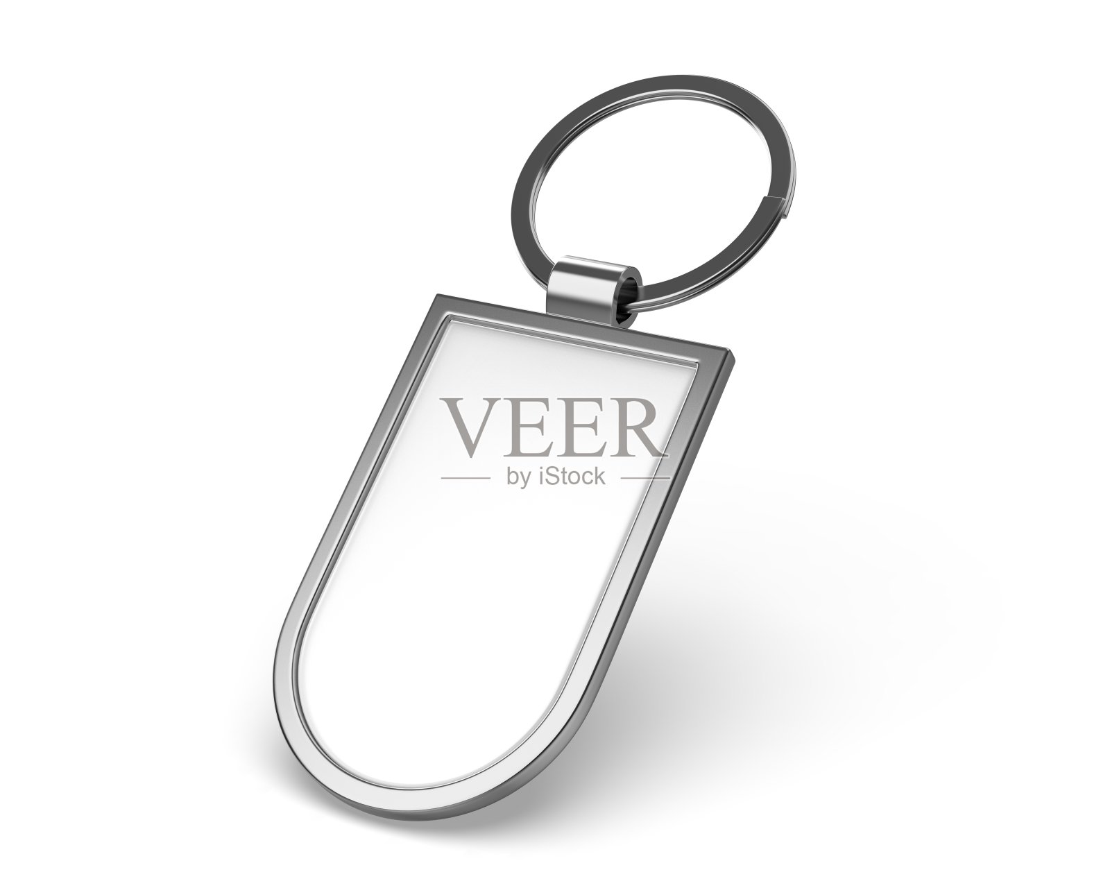 双面金属多功能钥匙链空白模板，用于促销设计和品牌推广。照片摄影图片