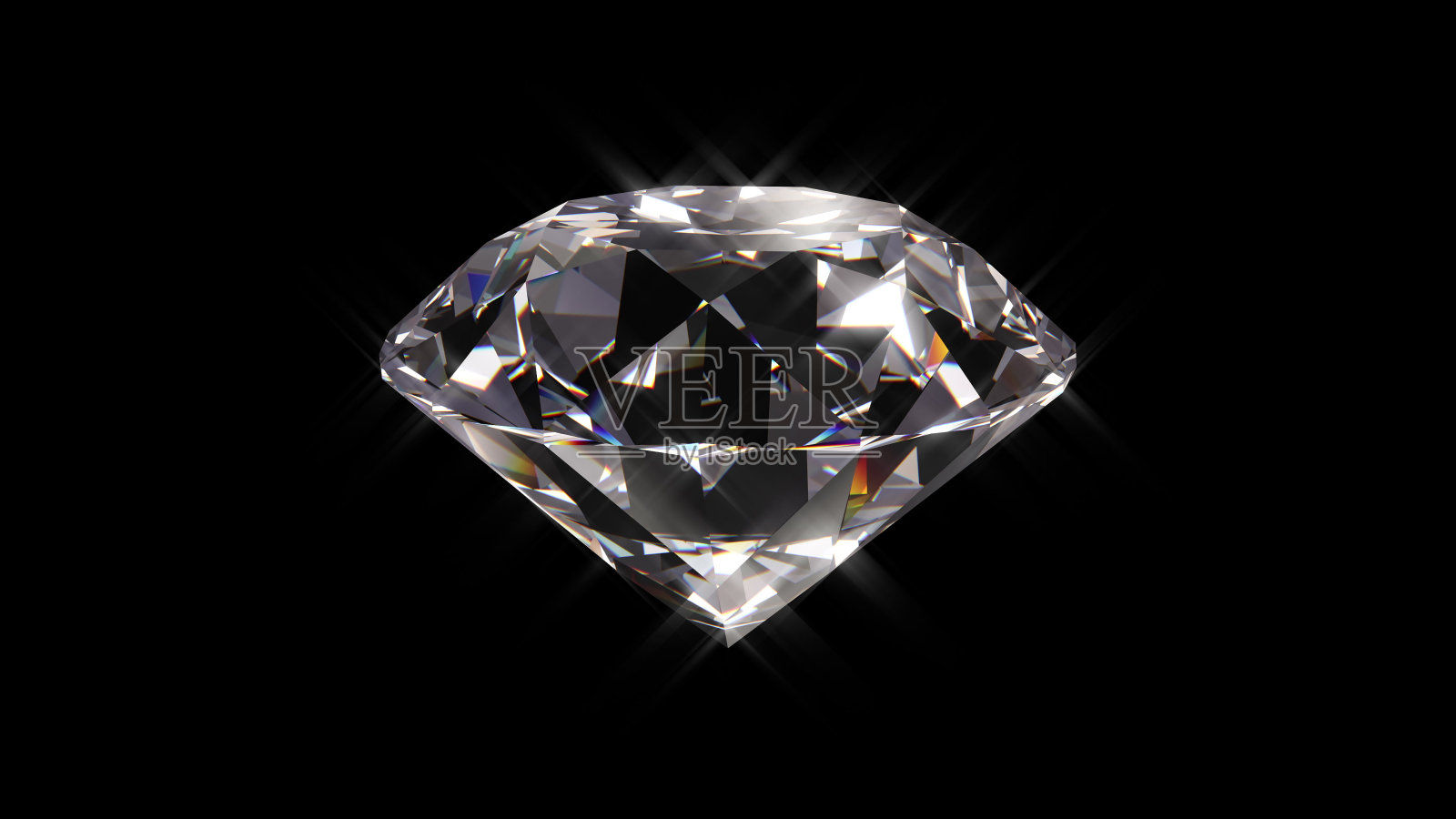 黑色背景上闪闪发光的钻石。照片摄影图片