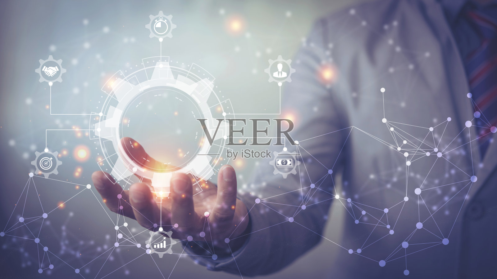 基于灰色背景界面的商人数字合成图像照片摄影图片