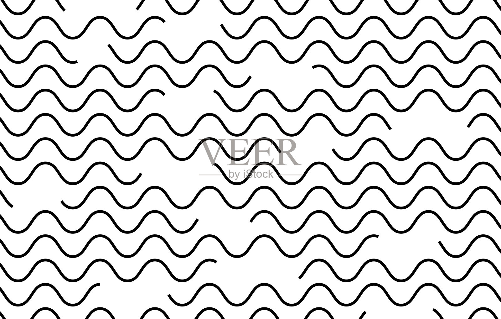 抽象波浪虚线条纹插画图片素材