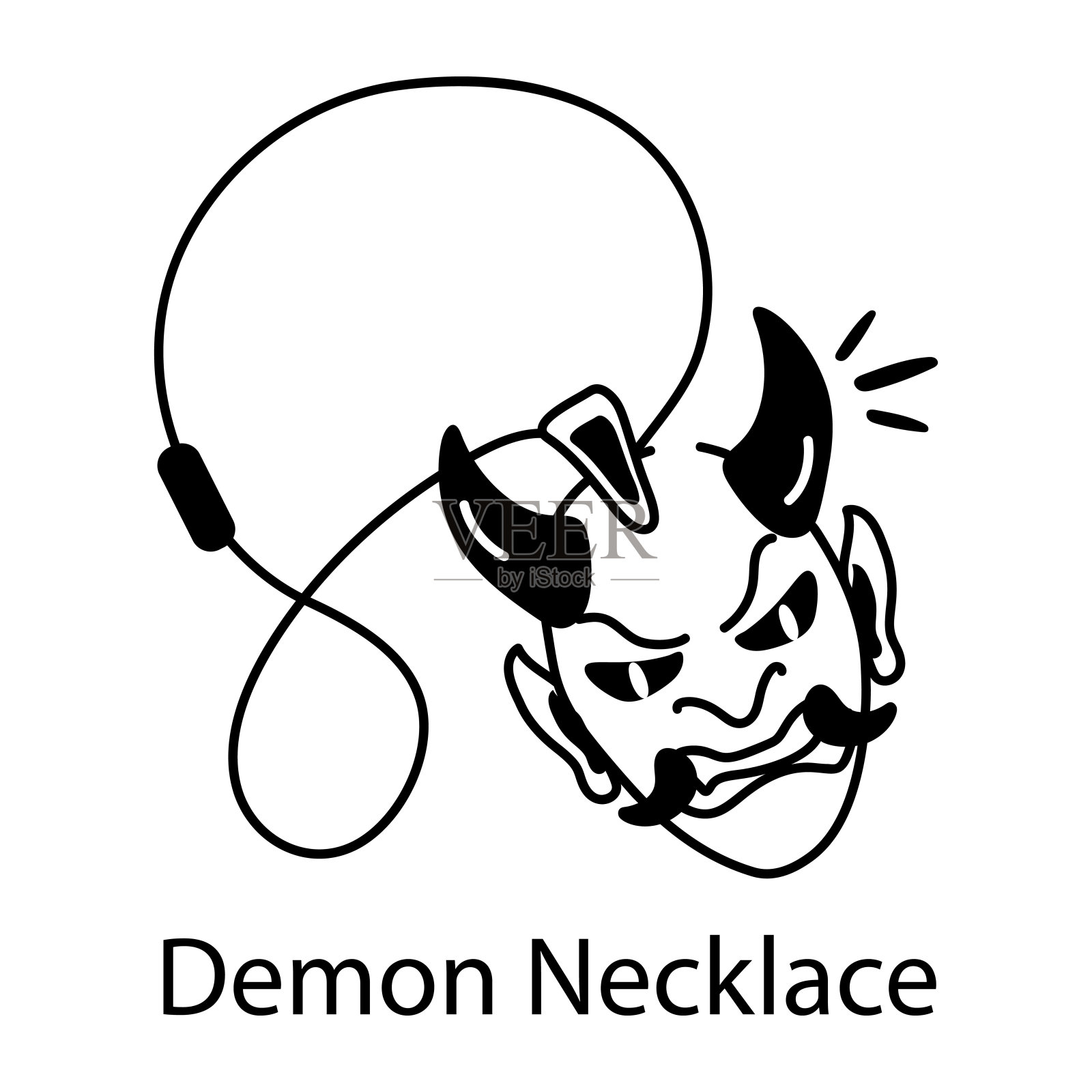 恶魔项链插画图片素材