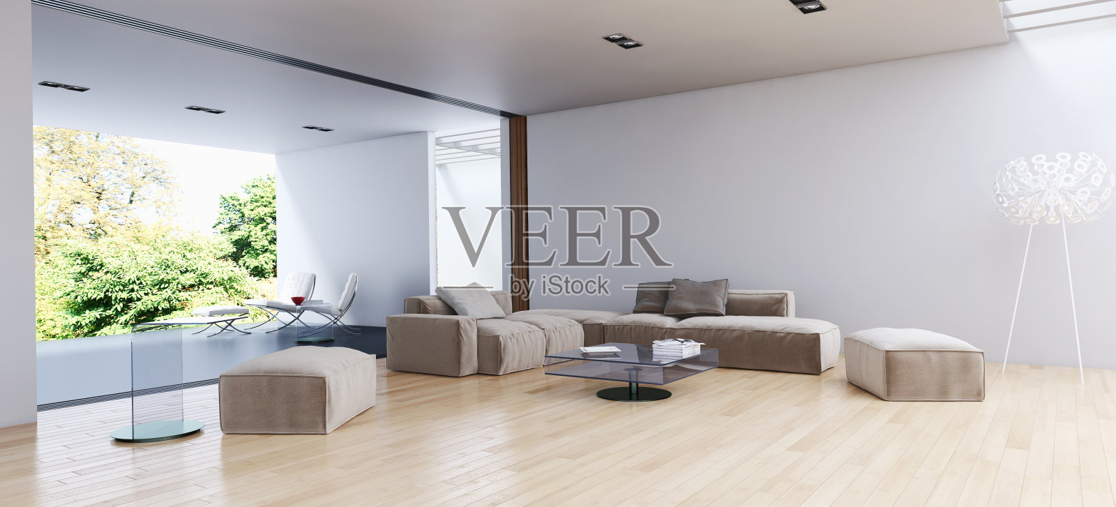 大型豪华现代明亮内饰客厅模型插图3D渲染图像照片摄影图片