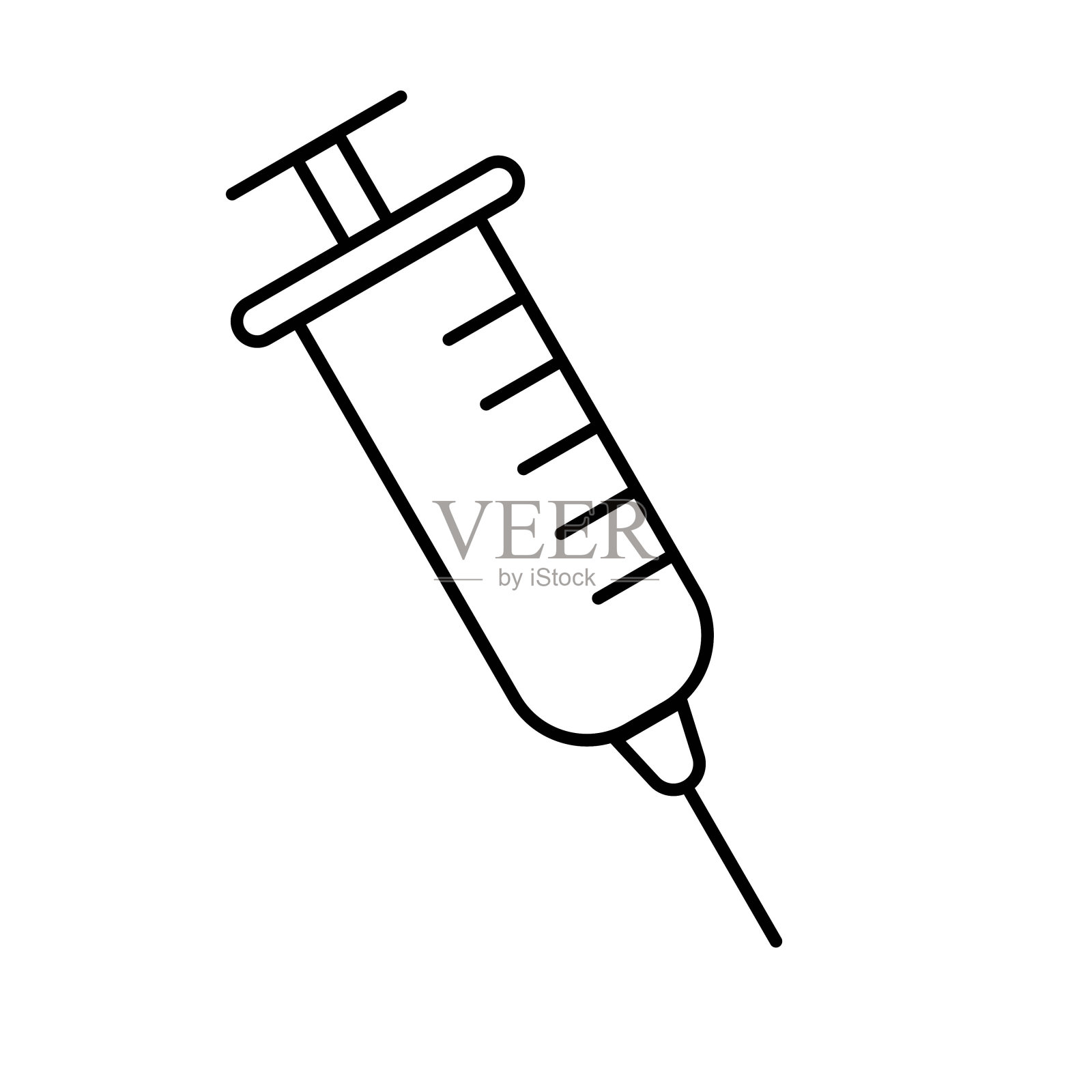 注射器线条绘制图标插画图片素材