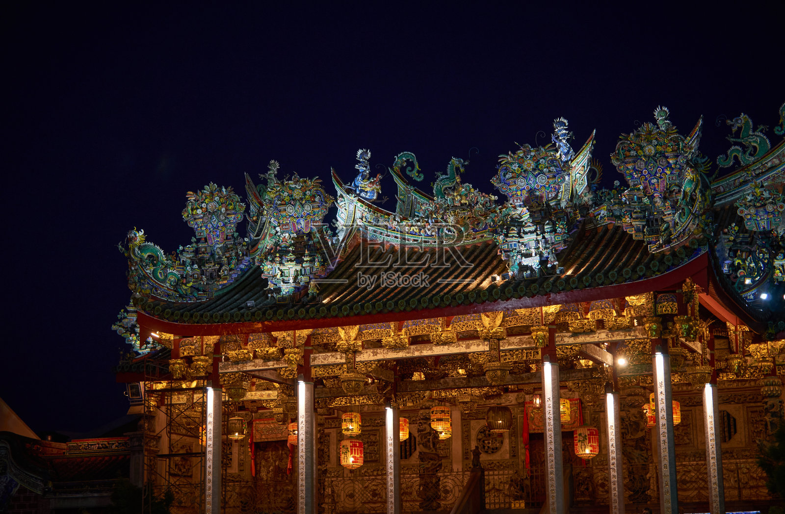 槟城乔治城古家族住宅夜景照片摄影图片