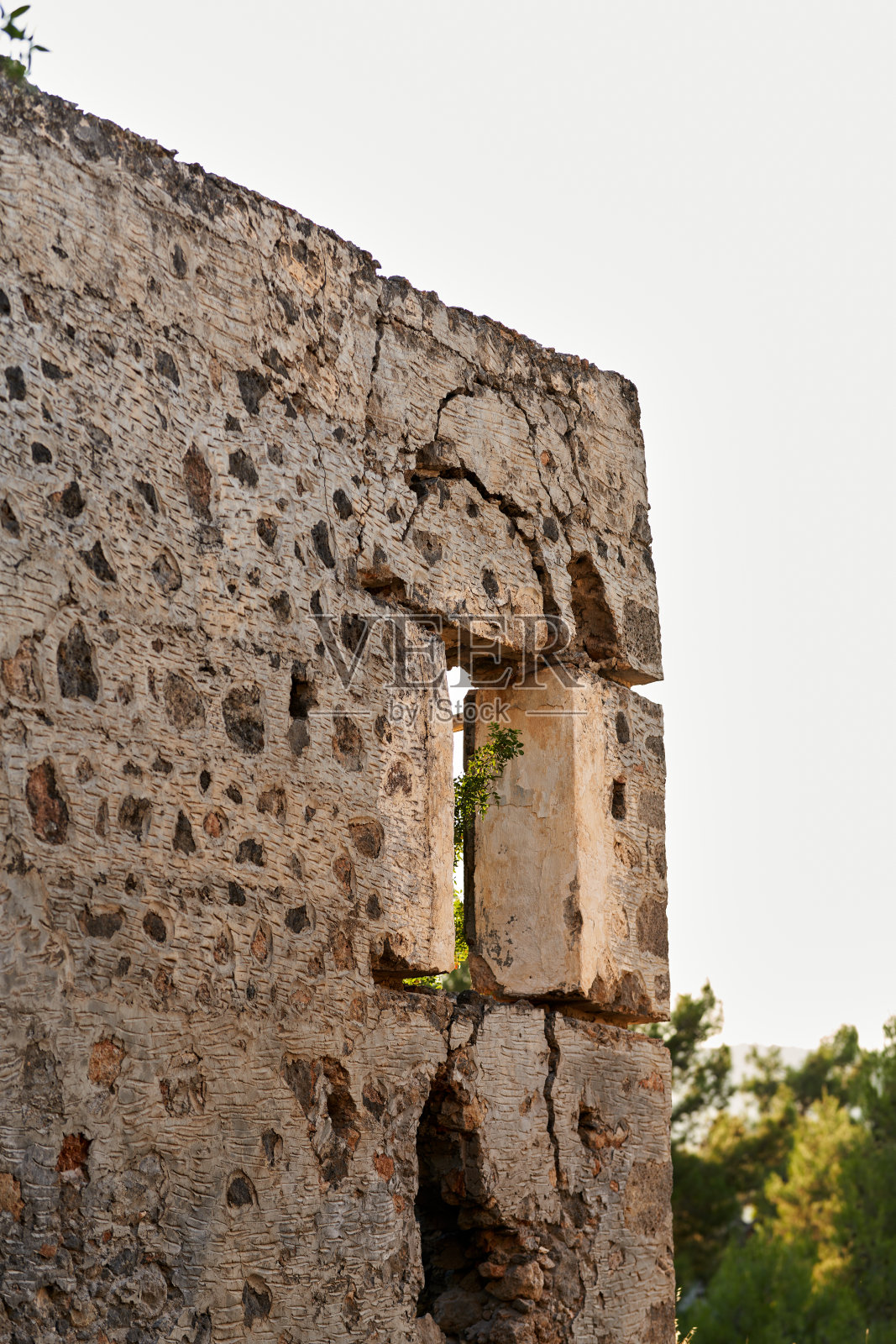 历史悠久的希腊房屋，fethiye kayakoy照片摄影图片