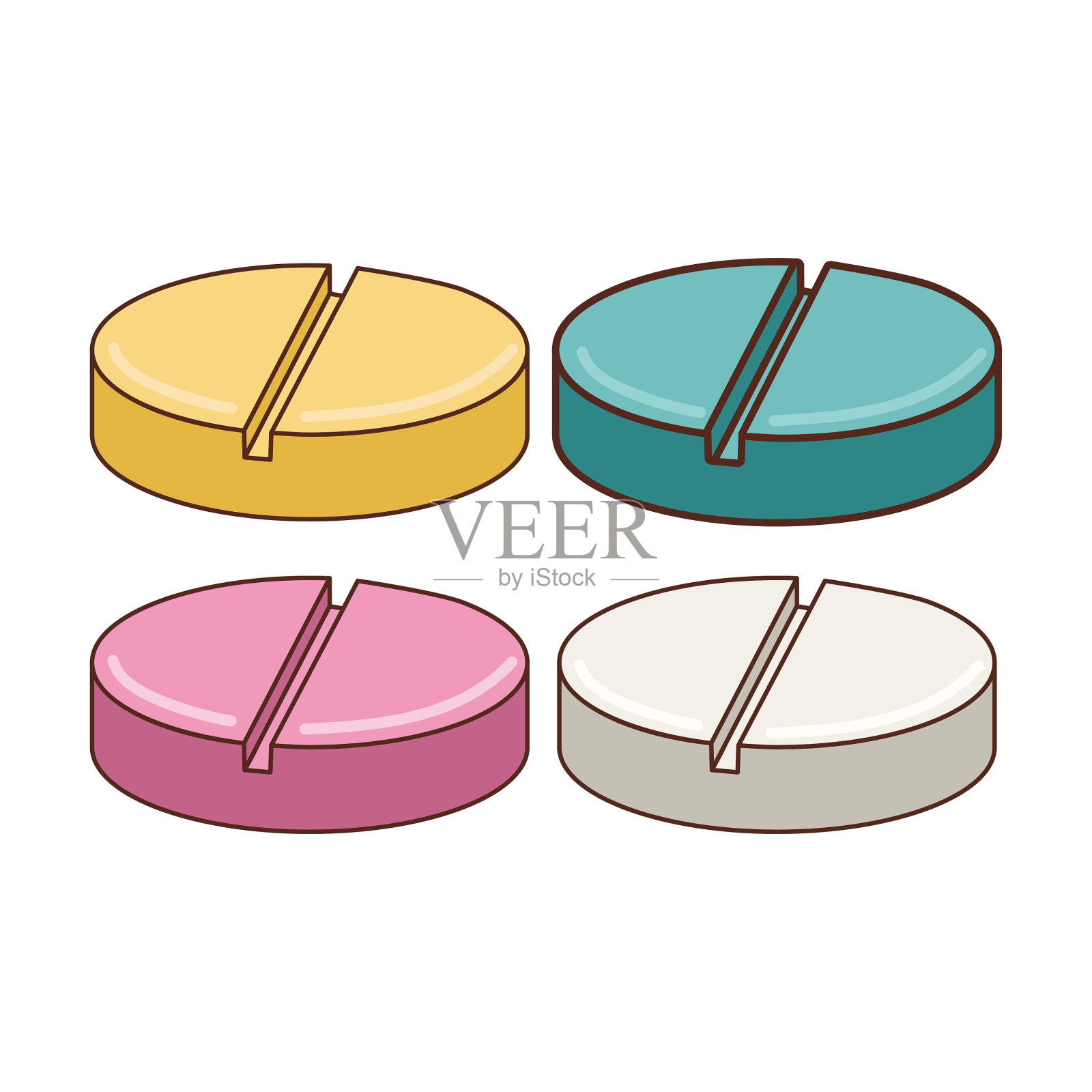 一种圆形药丸，有坚硬的剂型插画图片素材