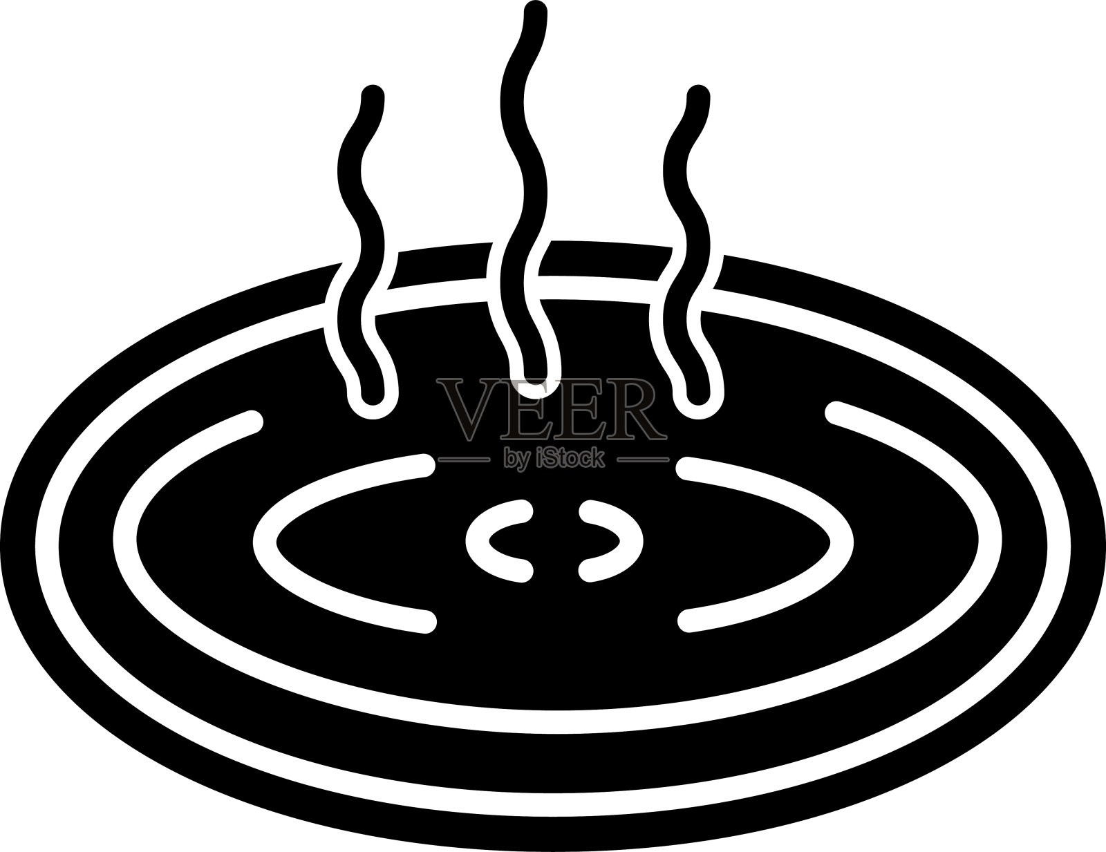 温泉固体字形矢量插图插画图片素材