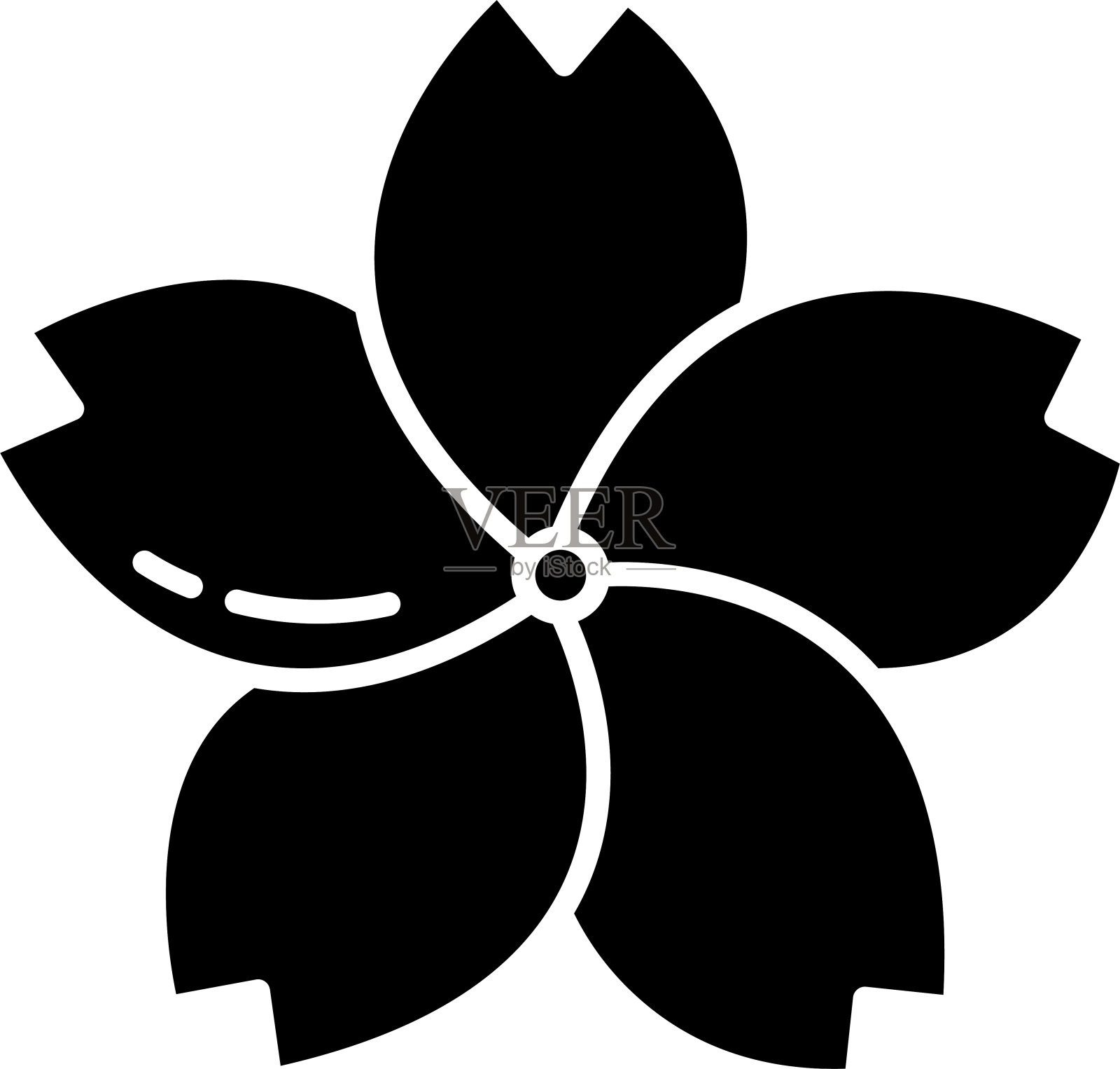 花固体字形矢量插图插画图片素材