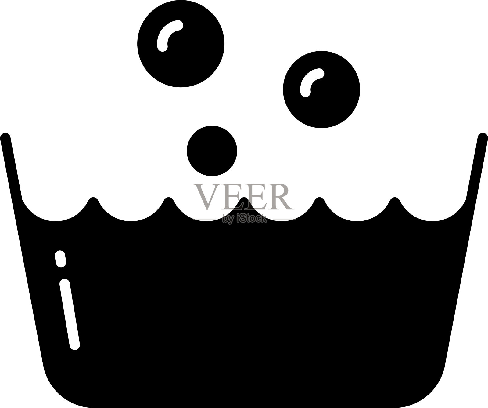 洗手固体字形矢量插图插画图片素材