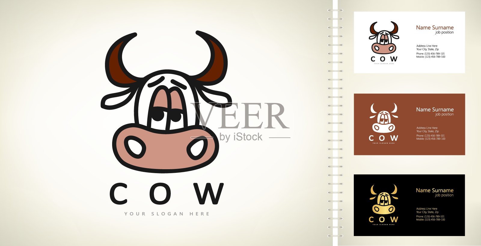 牛向量。动物的设计。插画图片素材