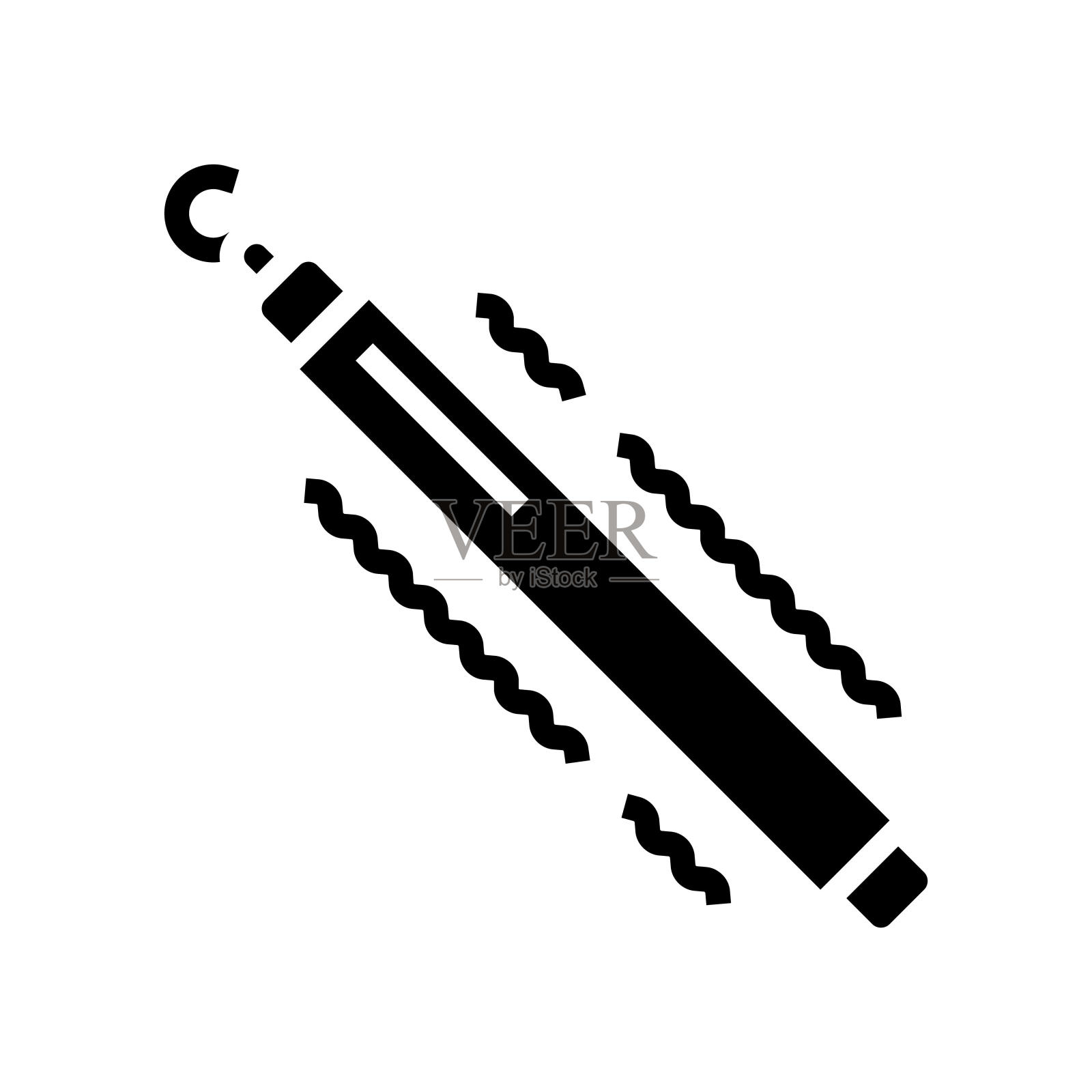 荧光棒狂欢复古字形图标矢量插图插画图片素材