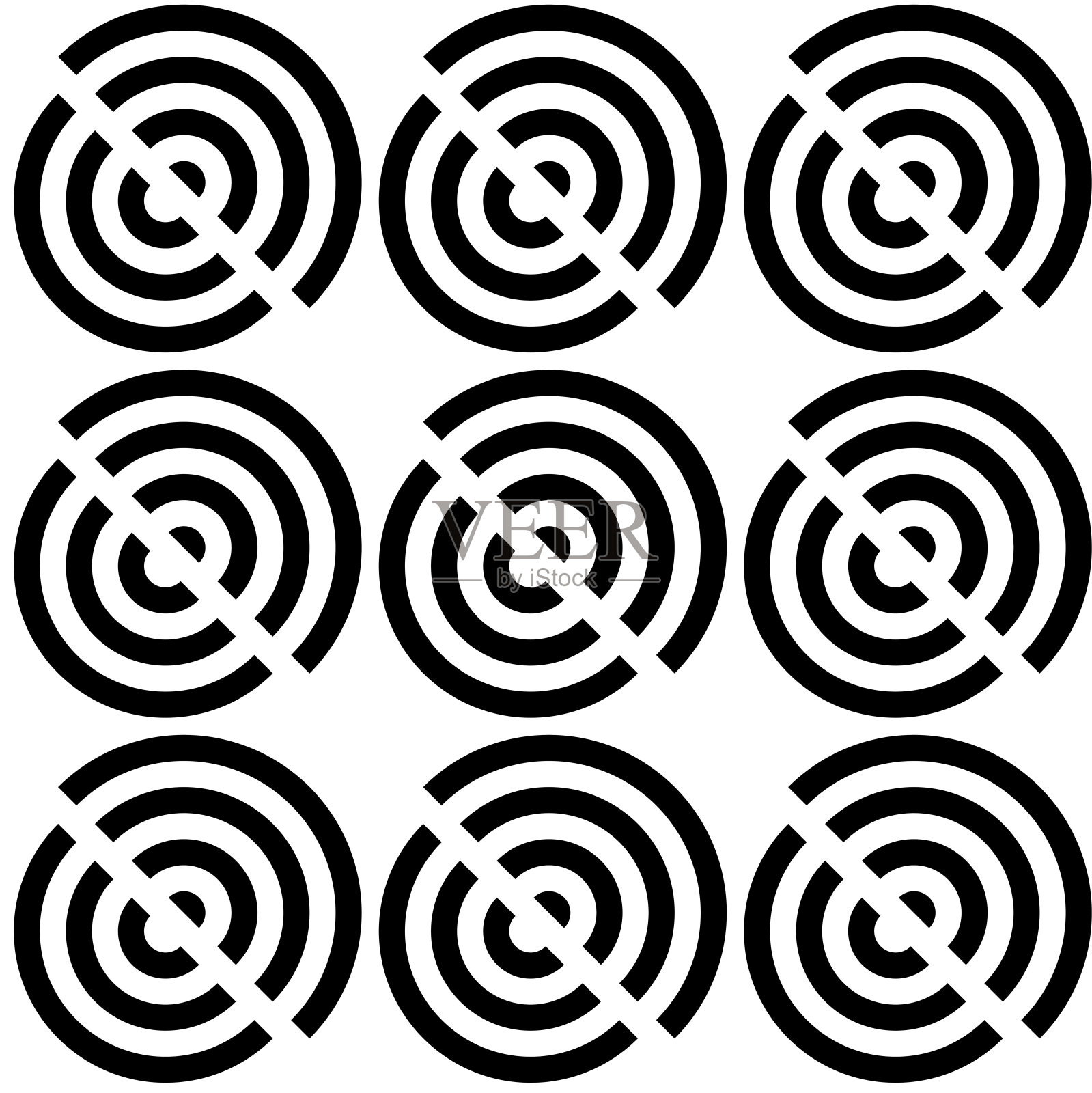 抽象几何图案与圆，条纹，线条。插画图片素材