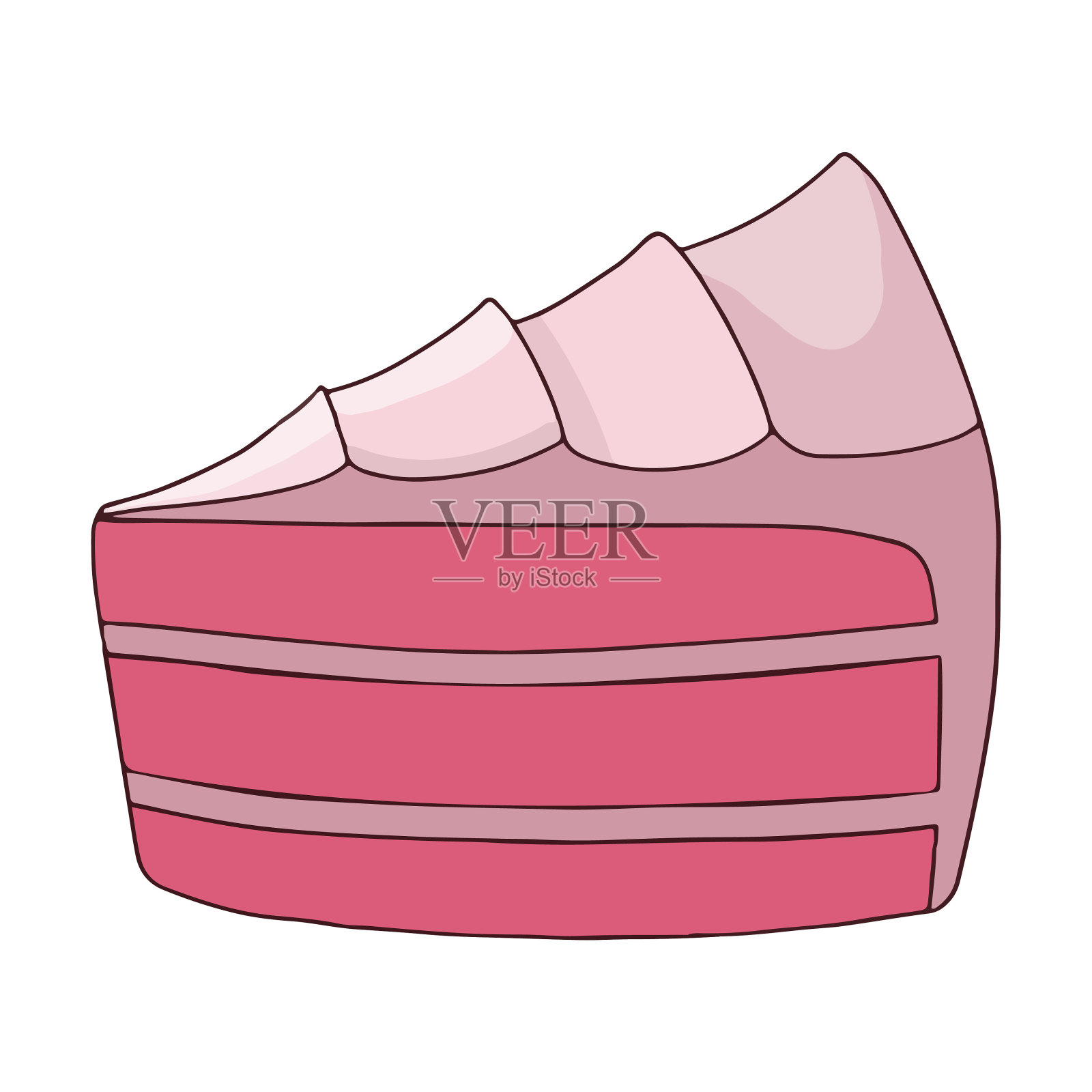 可爱的粉色小蛋糕插画图片素材