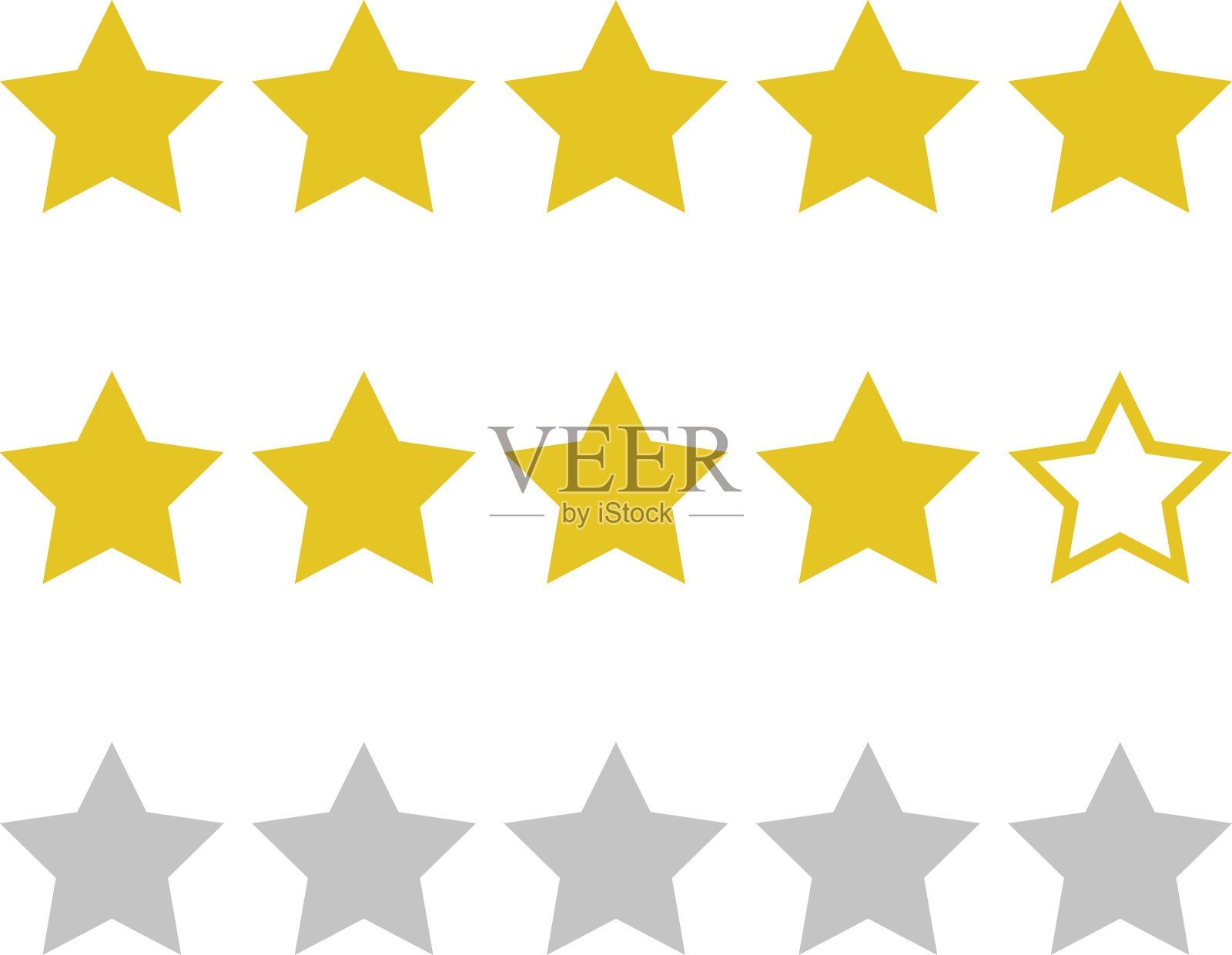 星星质量评级图标。矢量插图隔离在白色背景上。插画图片素材