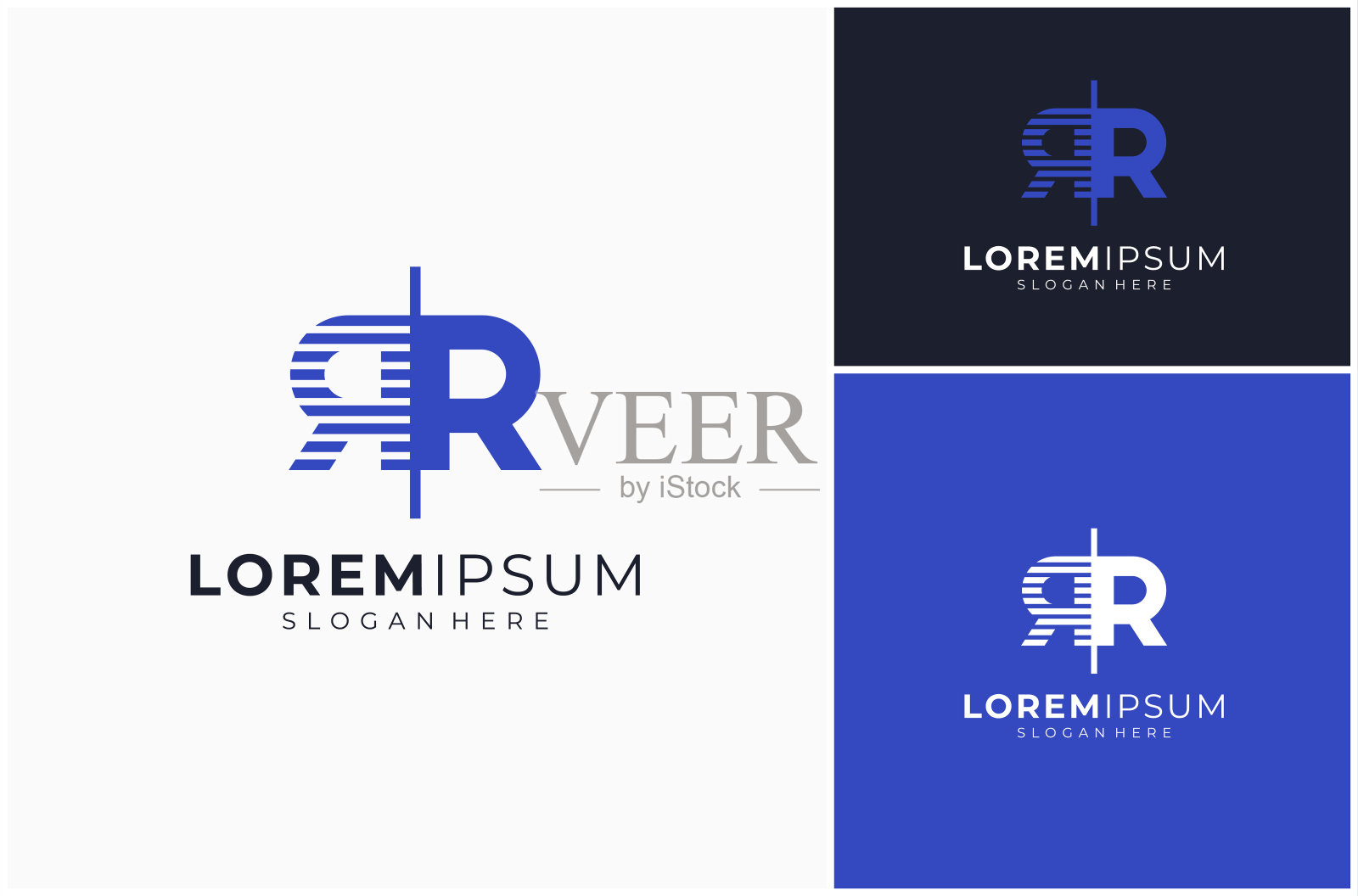 首字母RR镜面反射几何线阴影矢量设计插图插画图片素材