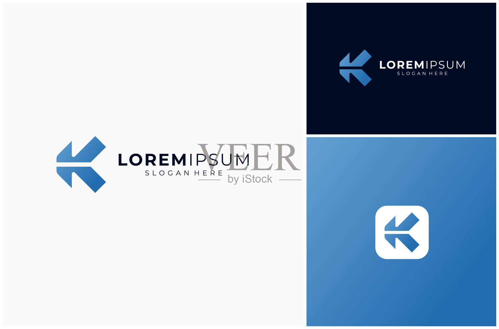 字母K现代几何未来技术矢量设计插图插画图片素材