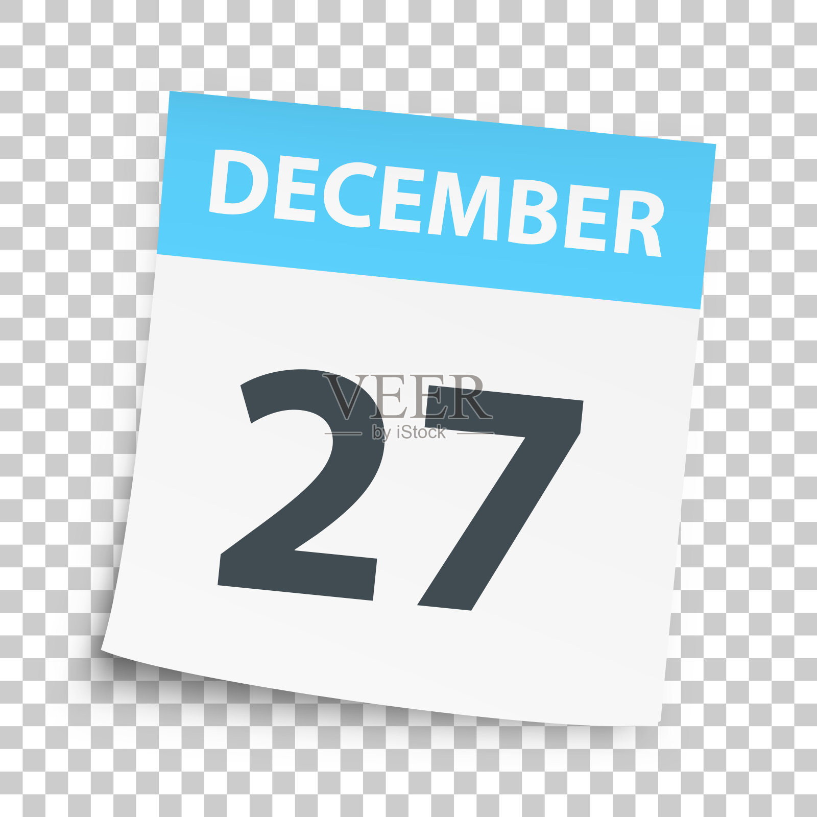 12月27日-空白背景的每日日历插画图片素材