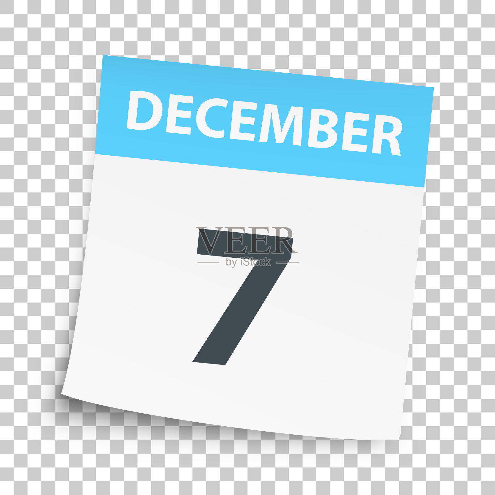 12月7日-空白背景的每日日历插画图片素材
