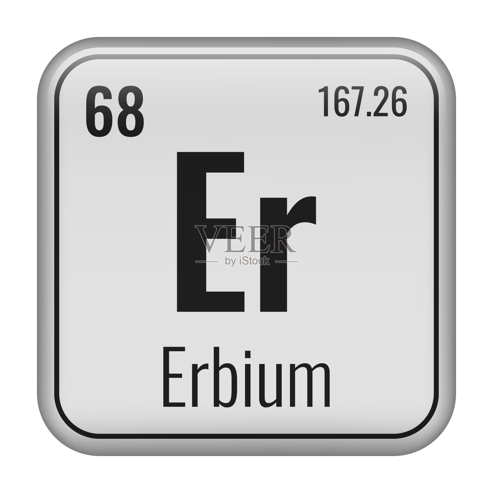 铒的象征。元素周期表中的化学元素。矢量插图隔离在白色背景上。玻璃的迹象。插画图片素材