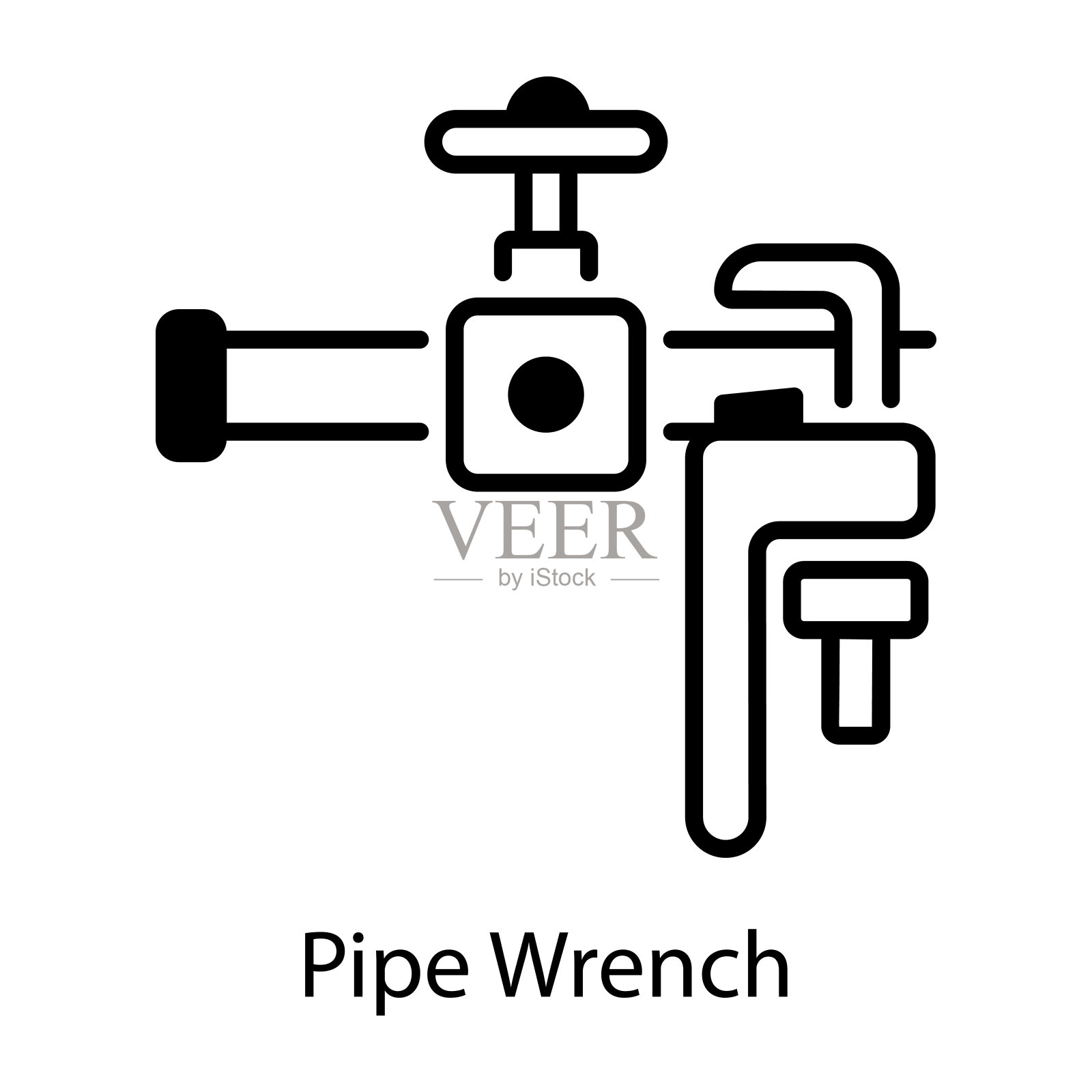 管子钳插画图片素材