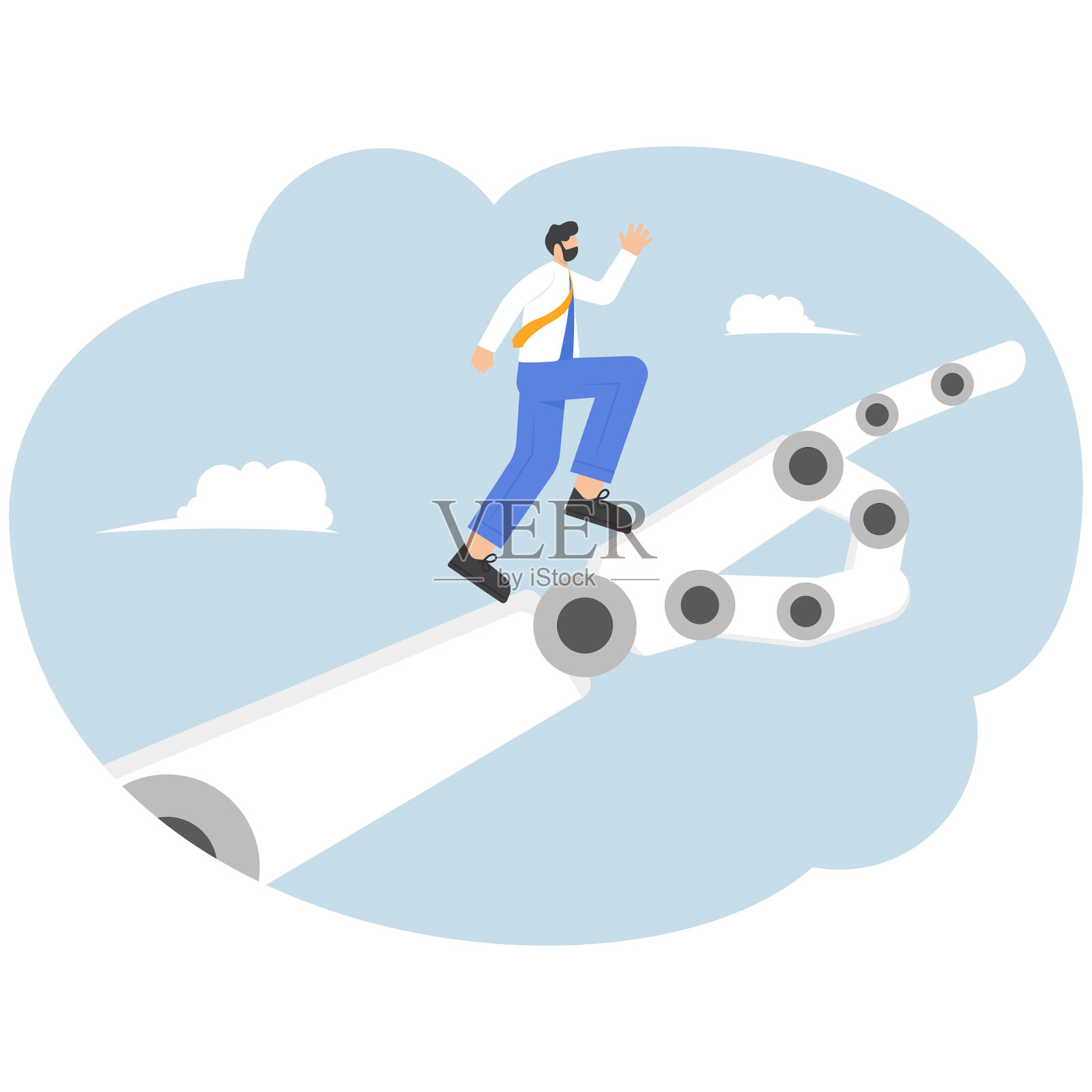 人工智能支持实现目标，人工智能辅助，自动化创新指导人类工作理念，插画图片素材