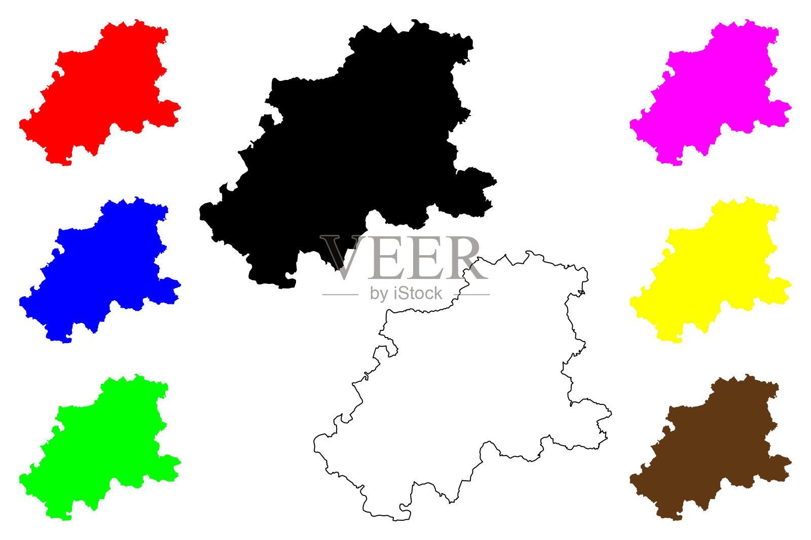 内卡-奥登瓦尔德-克雷斯地区(联邦共和国，农村地区，巴登-符腾堡州)地图矢量插图，涂鸦草图内卡-奥登瓦尔德-克雷斯地图插画图片素材