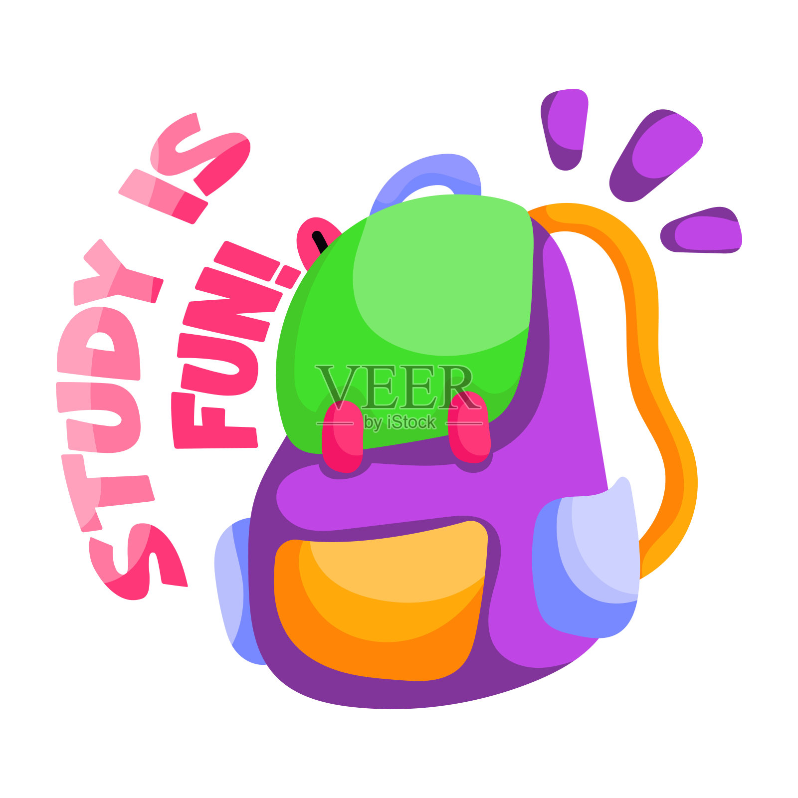 新潮的矢量背包设计插画图片素材