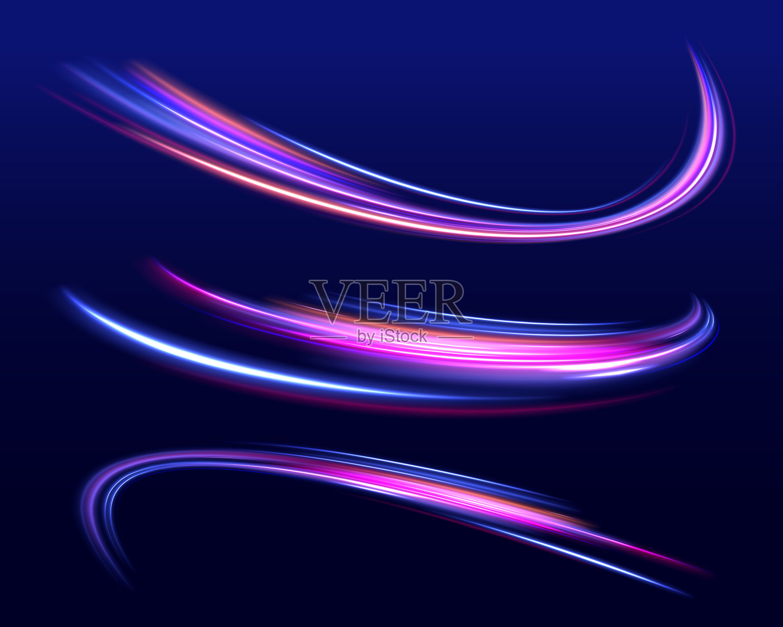 光迹波、火路轨迹线、车灯、光纤、白炽曲线旋转插画图片素材