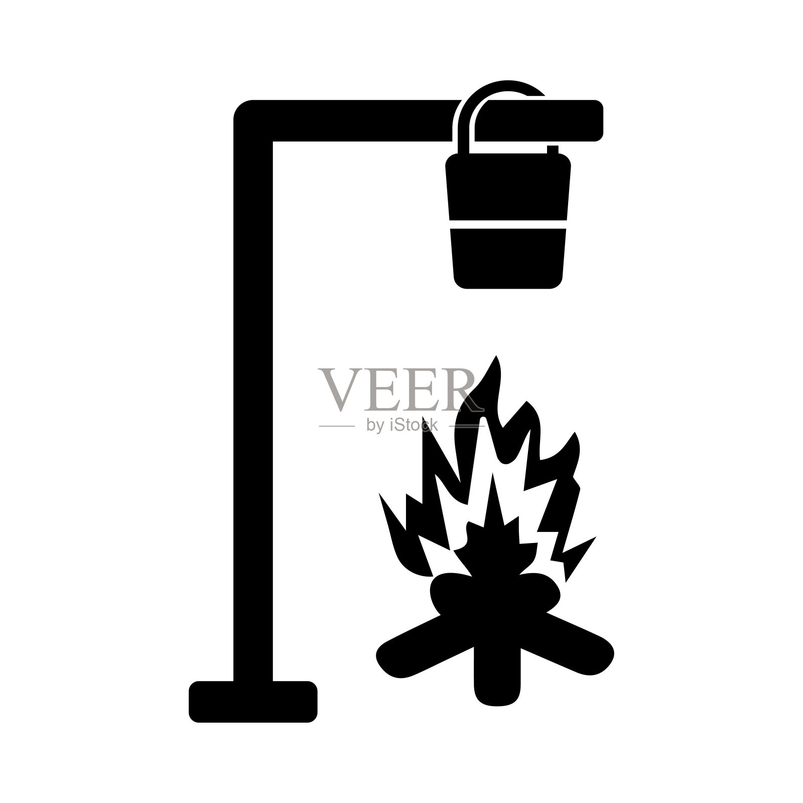 火，露营，火的地方，火的露营图标插画图片素材