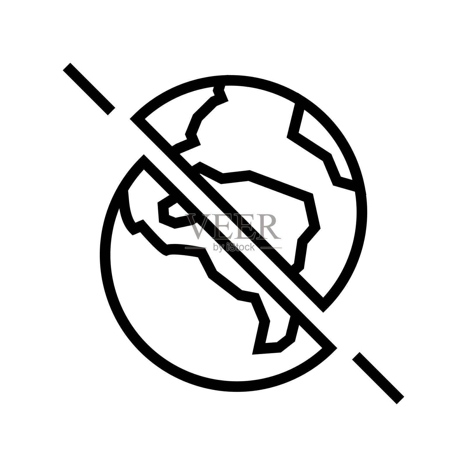 平行宇宙存在的直线图标矢量说明插画图片素材