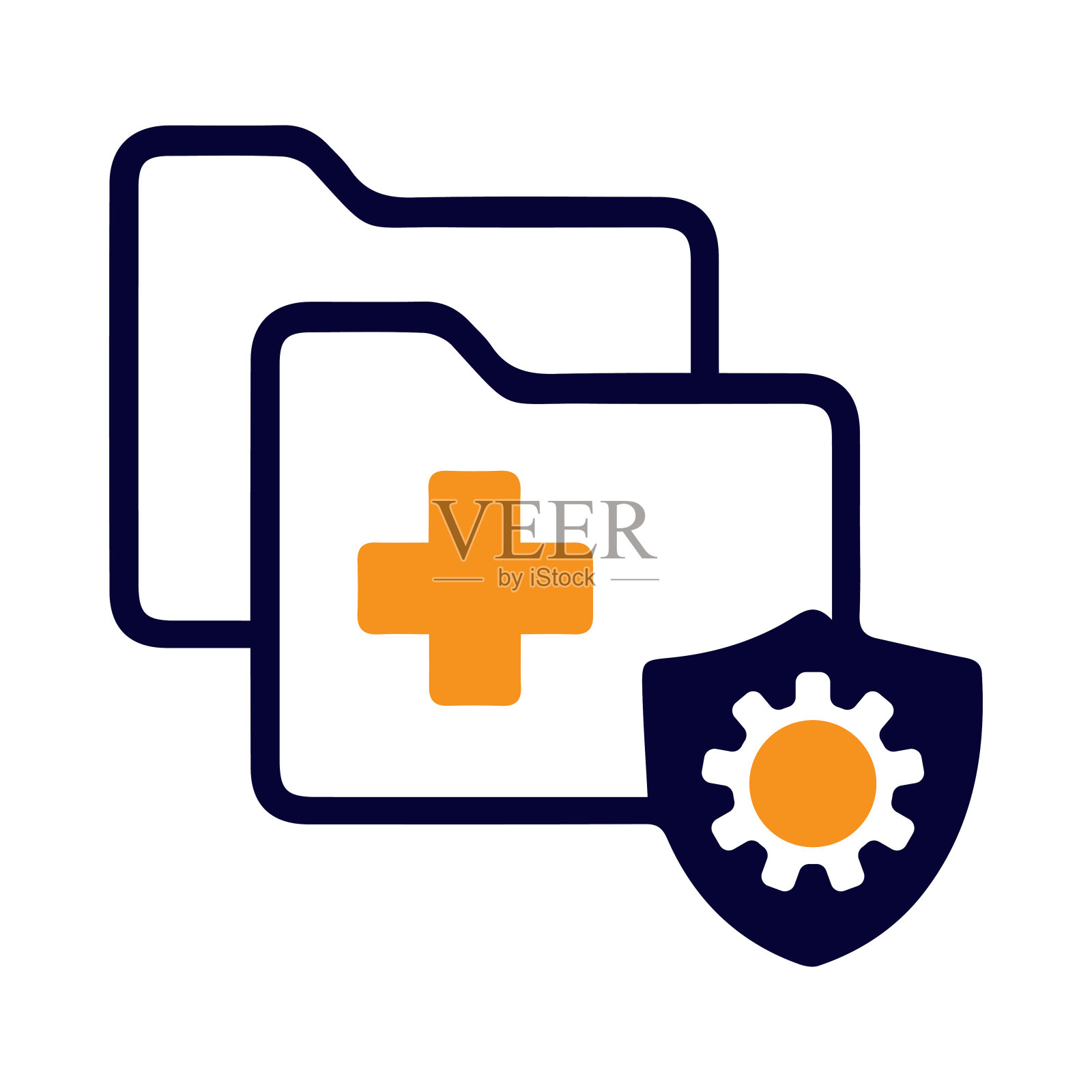 网页，文件夹，安全，勾，齿轮，设置，信息网页文件夹的安全屏蔽图标插画图片素材