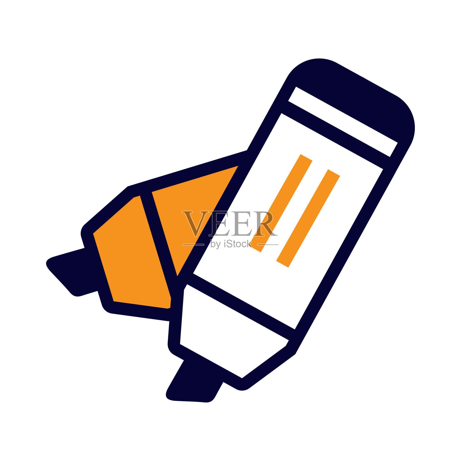 笔，记号笔，荧光笔，下划线笔，记号笔图标插画图片素材