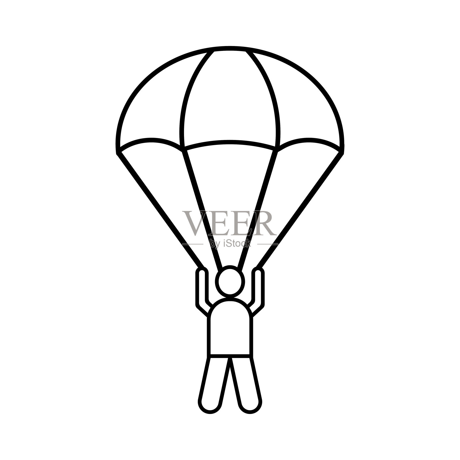 跳伞跳伞运动的军事极限图标插画图片素材