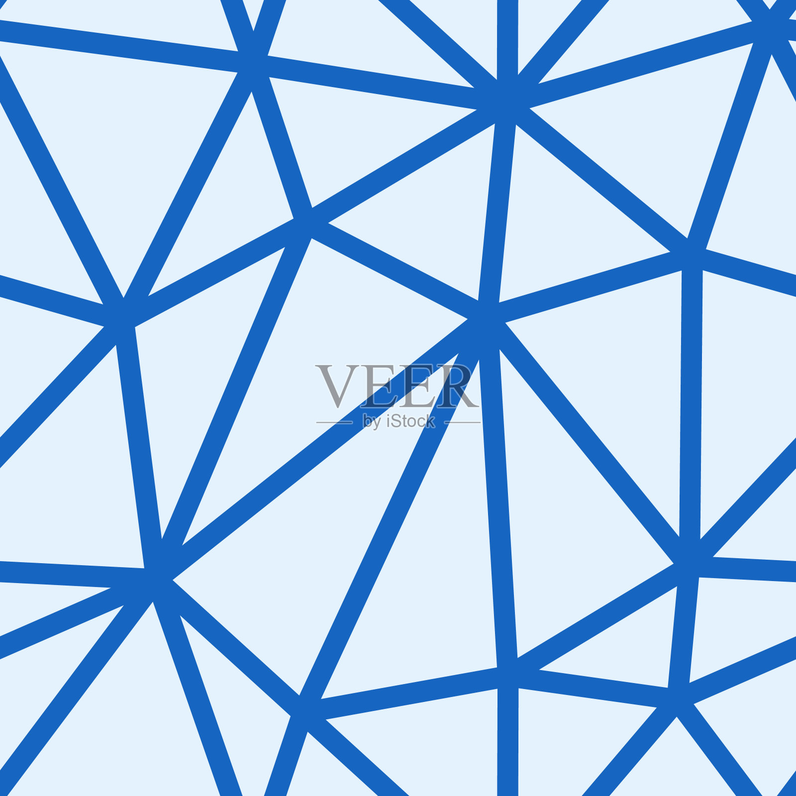 抽象马赛克背景。蓝色的颜色。大的三角形尺寸。中等线条重量。可重复的模式。无缝平铺矢量插图。插画图片素材