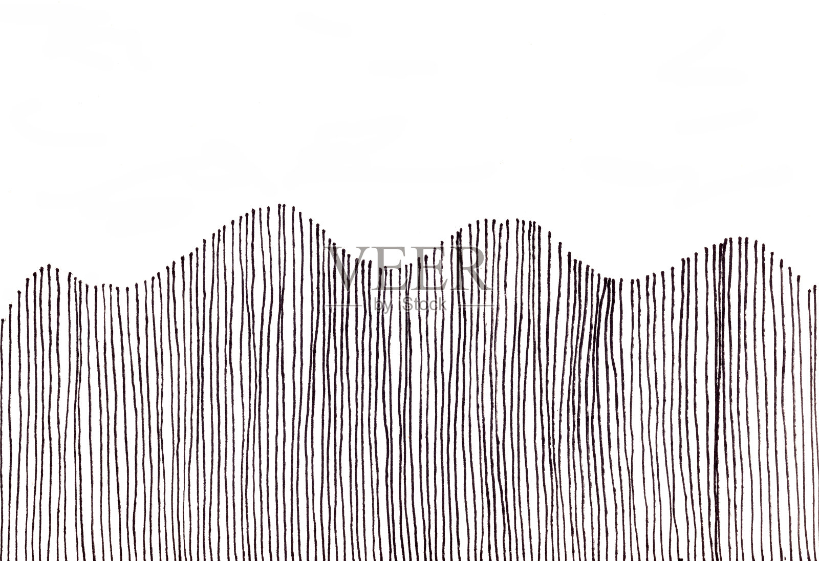 风格化的图形形象的水，黑色和白色插画图片素材