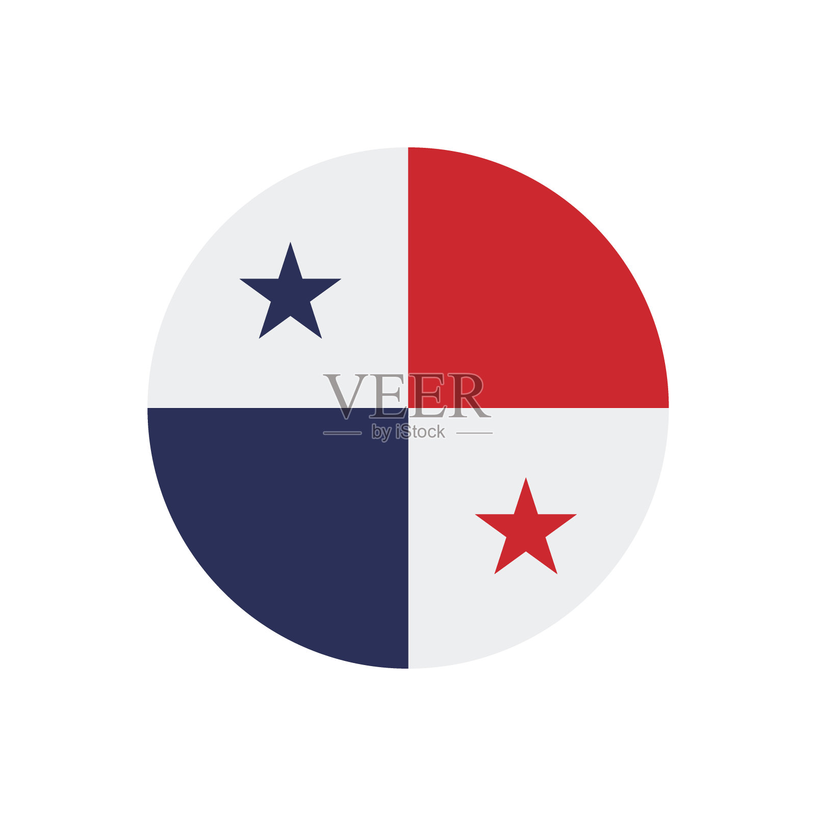 巴拿马国旗。按钮标志图标。标准颜色。圆形按钮图标。圆圈图标。电脑插图。数码插图。矢量插图。插画图片素材