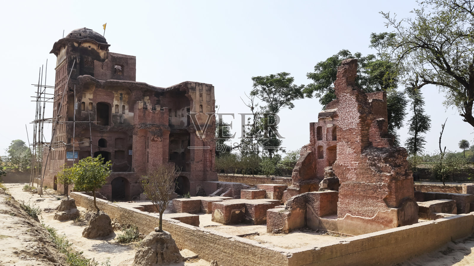 Jahaz Haveli遗址，17世纪Todar Mal的住宅，来自印度旁遮普fathgarh Sahib的Sirhind当地商人。照片摄影图片