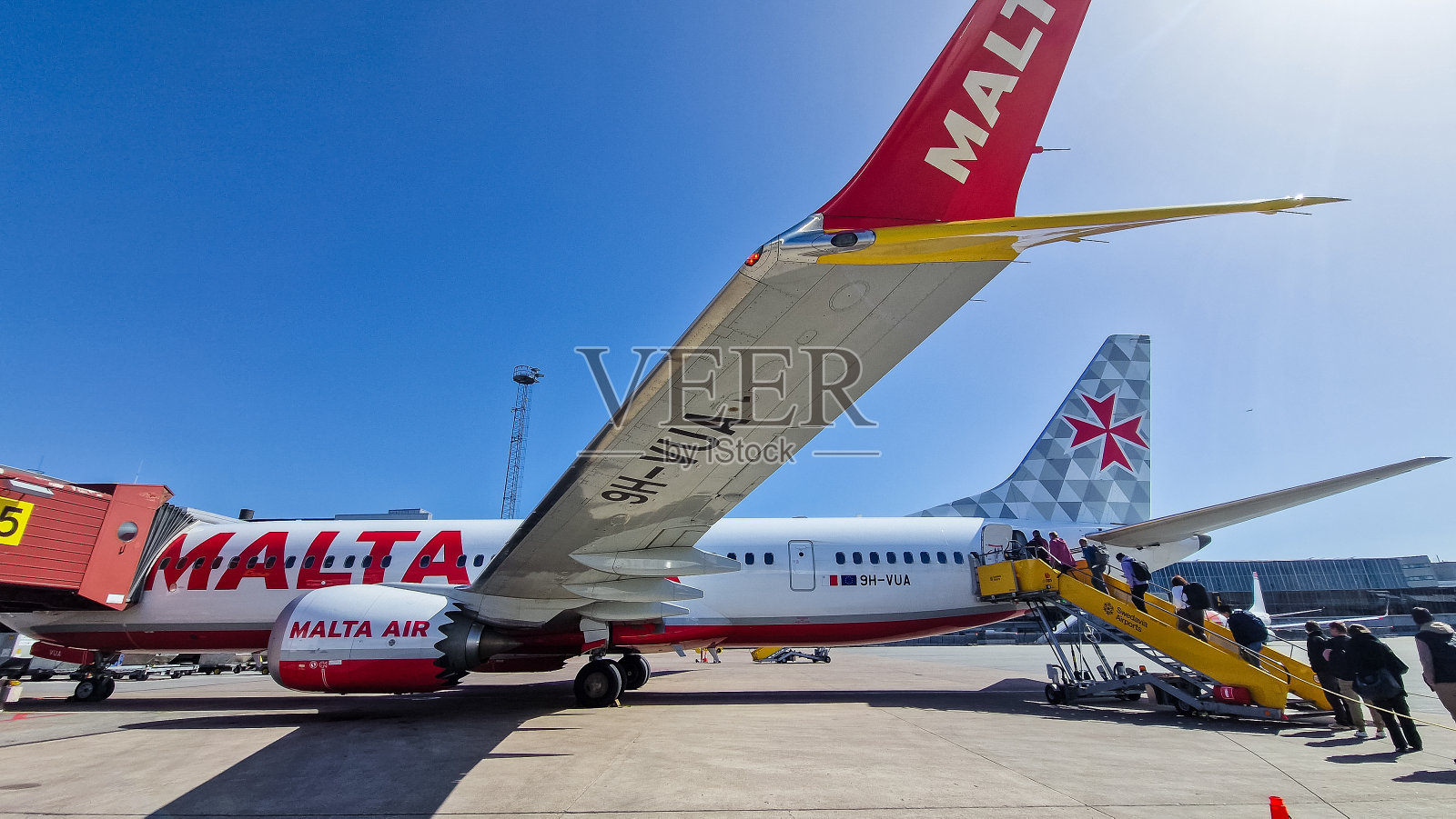 马耳他航空是瑞安航空和马耳他政府的合资低成本航空公司。照片摄影图片