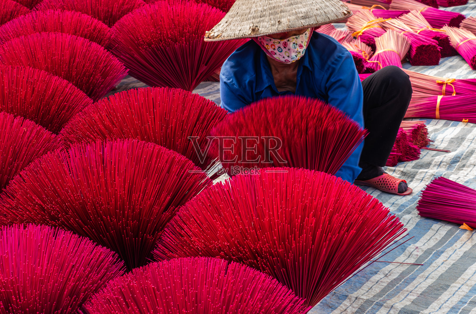 河内广富厝的制香村照片摄影图片