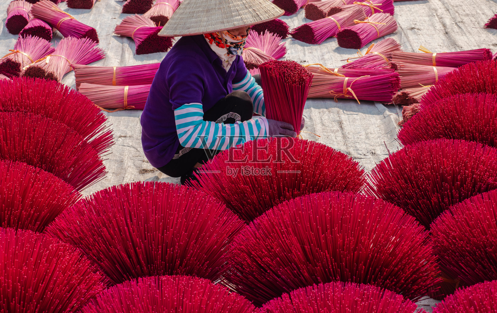 河内广富厝的制香村照片摄影图片