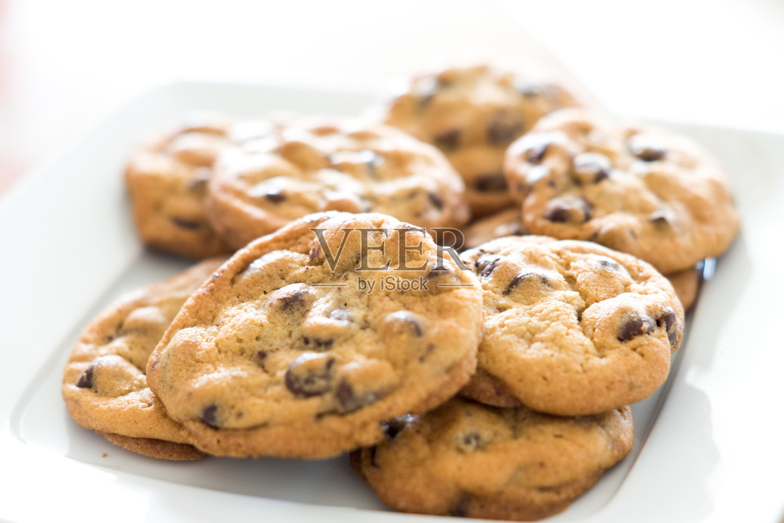 盘子里的饼干特写照片摄影图片