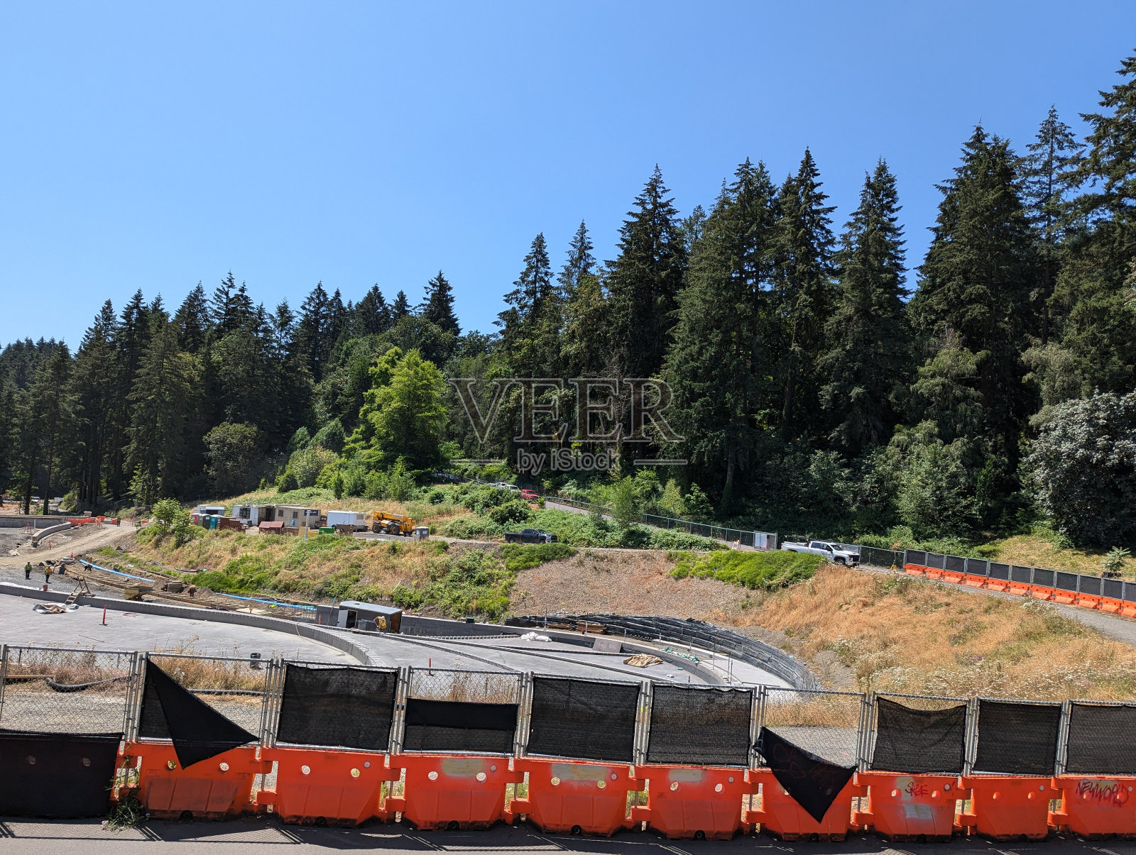 波特兰市华盛顿公园的建筑工地照片摄影图片